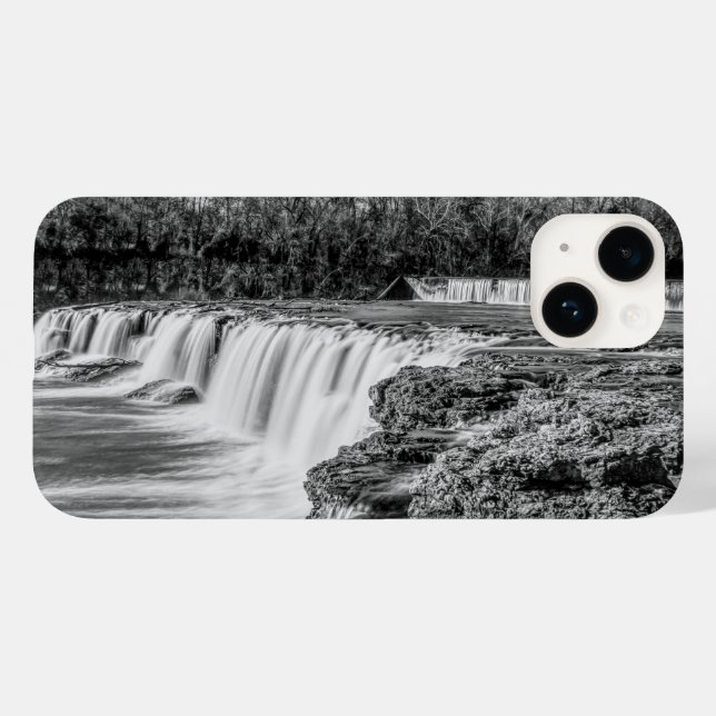 Joplin Grand Falls Overview Grayscale Case-Mate iPhone Case (Back (Horizontal))