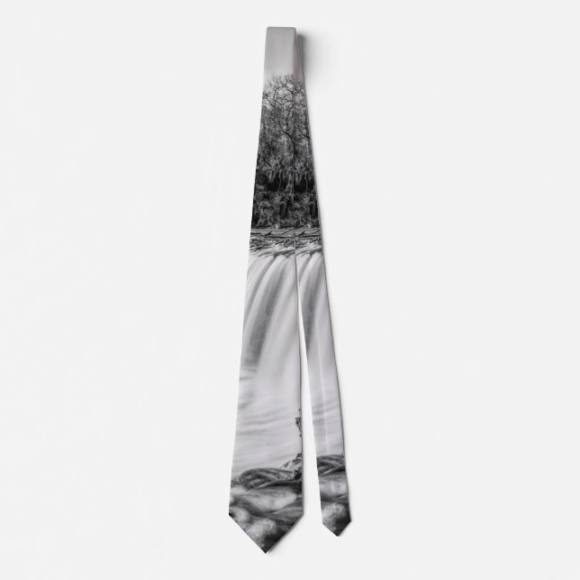 Joplin Grand Falls Overview Grayscale Neck Tie (Front)