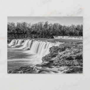 Joplin Grand Falls Overview Grayscale Postcard