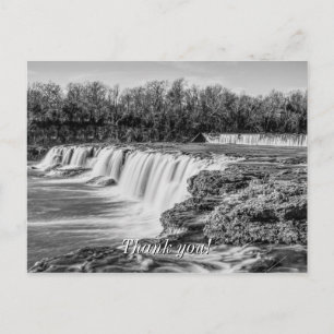 Joplin Grand Falls Overview Grayscale Thank You Postcard
