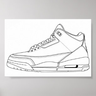 Jordan 3 Colouring Poster