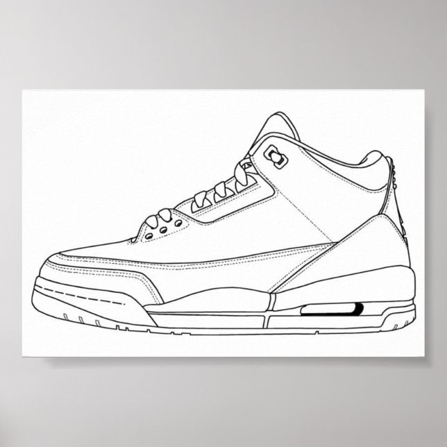 Jordan 3 Colouring Poster (Front)