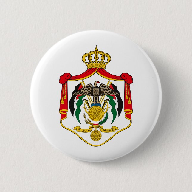 Jordan coat of arms 6 cm round badge (Front)