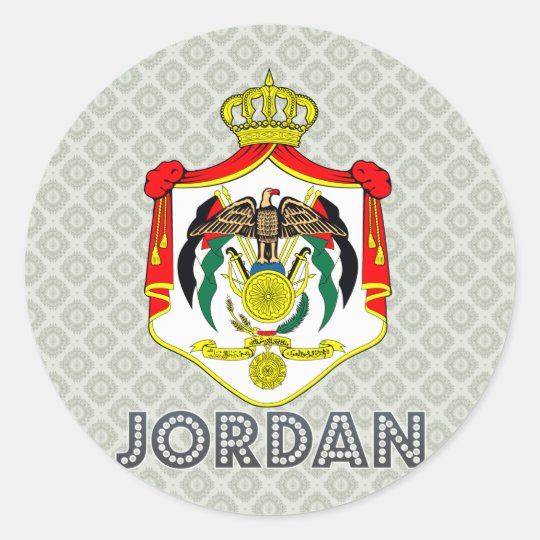 Jordan Coat of Arms Classic Round Sticker Zazzle.co.uk