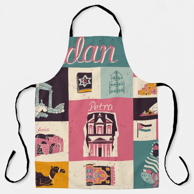 Jordan Culture Retro Illustrated Symbols Apron (Front)