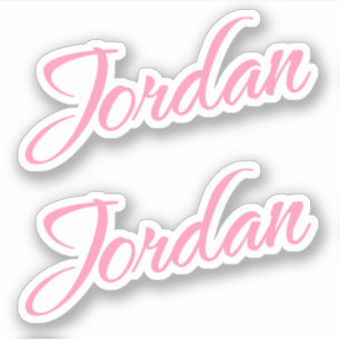 Jordan Decorative Name in Pink x2 Sticker