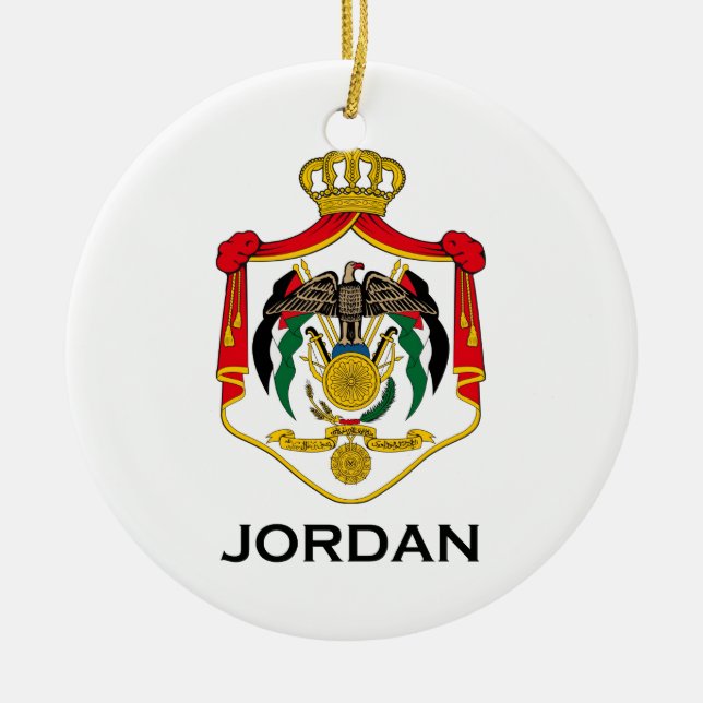 JORDAN - emblem/flag/coat of arms/symbol Ceramic Tree Decoration (Front)