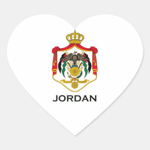 JORDAN - emblem/flag/coat of arms/symbol Heart Sticker