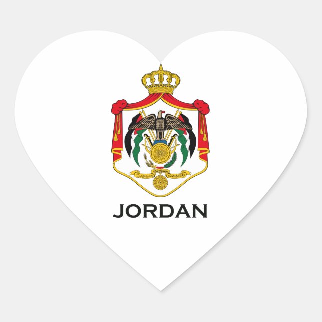 JORDAN - emblem/flag/coat of arms/symbol Heart Sticker (Front)