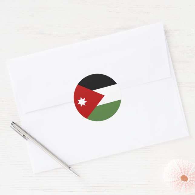 Jordan flag classic round sticker (Envelope)