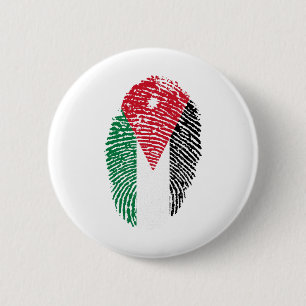 Jordan Flag Fingerprint Country Pride Identity 6 Cm Round Badge