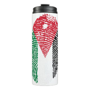 Jordan Flag Fingerprint Country Pride Identity Thermal Tumbler