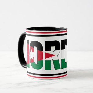 Jordan Flag Inscription Black Red White Green Mug