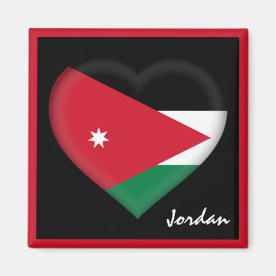 Jordan flag & Jordanese Heart holiday Jordan/sport Magnet