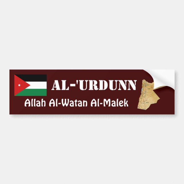 Jordan Flag + Map Bumper Sticker (Front)