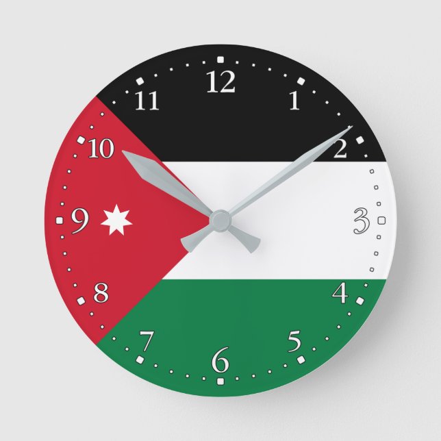 Jordan Flag Round Clock (Front)