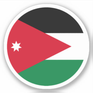 Jordan Flag Round Sticker