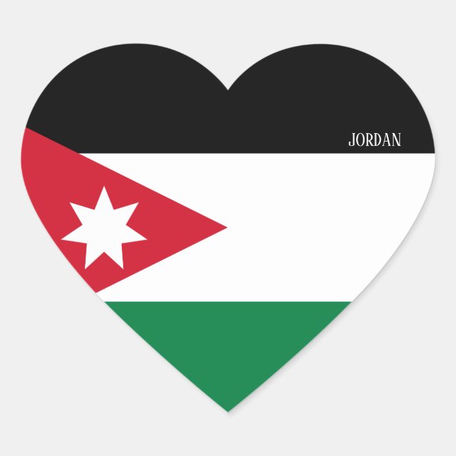 Jordan Flag Splendid Patriotic Heart Sticker (Front)