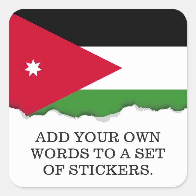 Jordan Flag Square Sticker (Front)