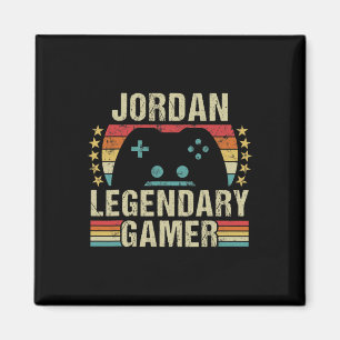 Jordan Gamer Retro Gaming Vintage Game Personalise Magnet