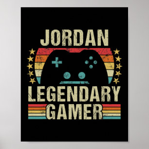 Jordan Gamer Retro Gaming Vintage Game Personalise Poster