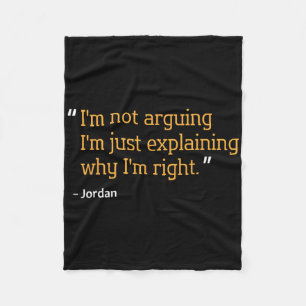 Jordan Gift Quote Funny Birthday Personalised Name Fleece Blanket