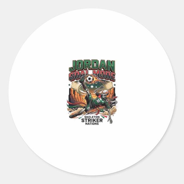 Jordan Goal Mode Skeleton Striker Nations Dynamic  Classic Round Sticker (Front)