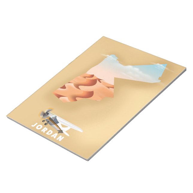Jordan illustrated map travel poster notepad (Angled)