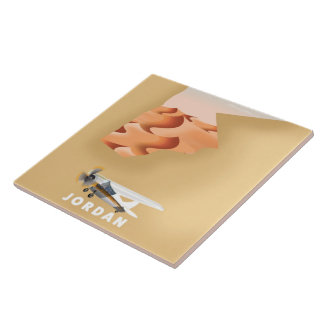 Jordan illustrated map travel poster tile