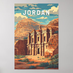 Jordan Illustration Travel Art Vintage Poster