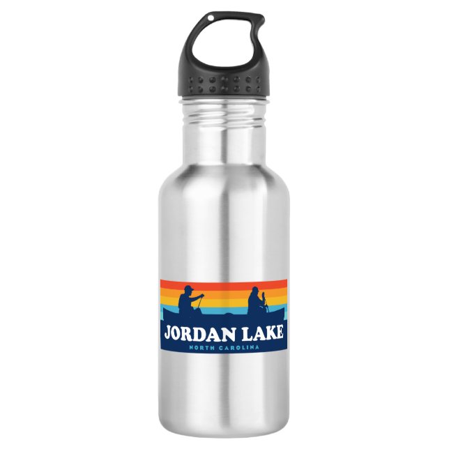 Jordan Lake North Carolina Canoe 532 Ml Water Bottle (Front)