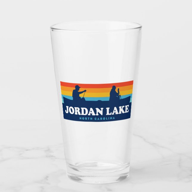 Jordan Lake North Carolina Canoe Glass (Front)