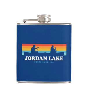 Jordan Lake North Carolina Canoe Hip Flask
