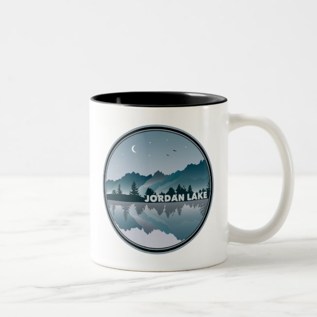 Jordan Lake North Carolina Reflection Two-Tone Coffee Mug (Right)