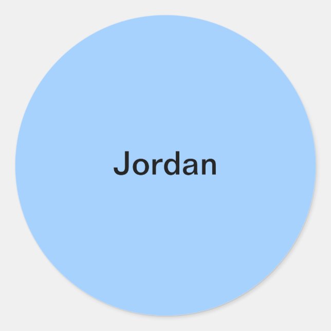 Jordan Light Blue  Kids Name Sticker Personalised (Front)