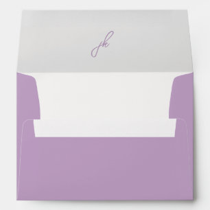 Jordan Lilac Script Monogram Elegant Wedding Envelope