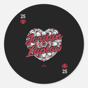 Jordan Luplow Of Hearts Sell Player Arizona Valent Classic Round Sticker