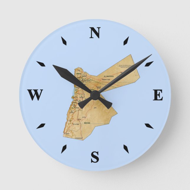 Jordan Map Clock (Front)