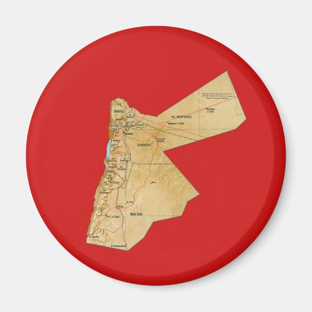 Jordan Map Magnet (Front)