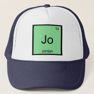 Jordan Name Chemistry Element Periodic Table Trucker Hat