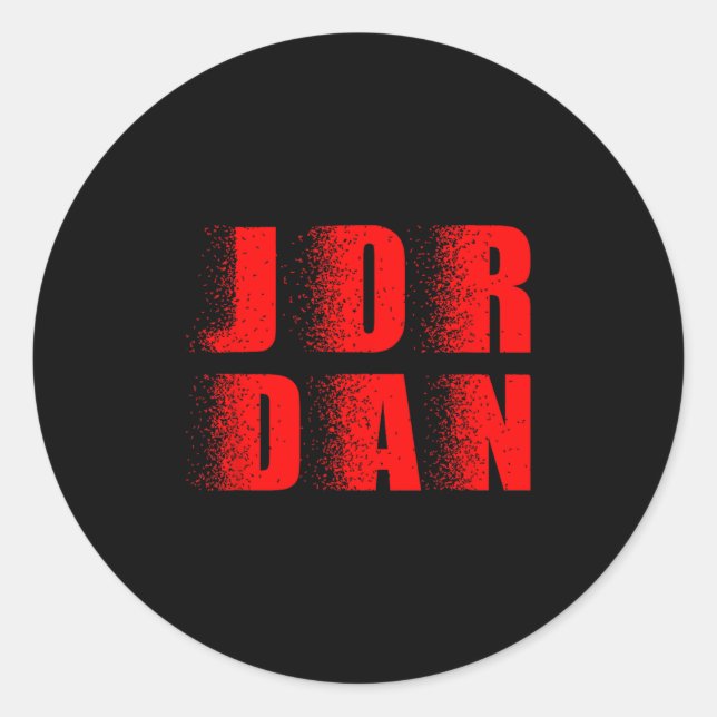 Jordan Name Retro Jordan Boys Girls Jordan Distres Classic Round Sticker (Front)