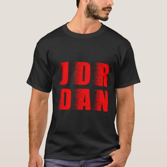 Jordan Name Retro Jordan Boys Girls Jordan Distres T-Shirt (Front)