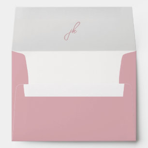 Jordan Pale Pink Script Monogram Elegant Wedding Envelope