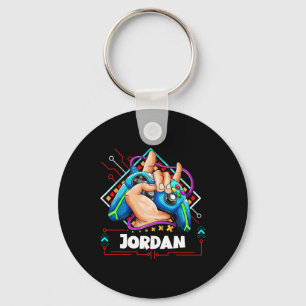 Jordan Personalised Video Game Design- Boys Named Key Ring