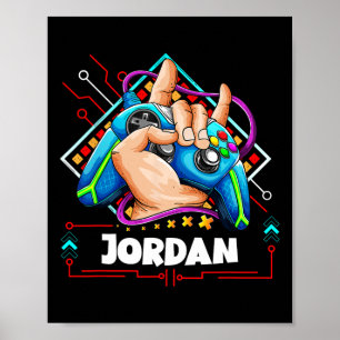 Jordan Personalised Video Game Design- Boys Named  Poster