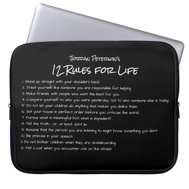 Jordan Peterson's 12 Rules For Life Motivational Laptop Sleeve (Front)