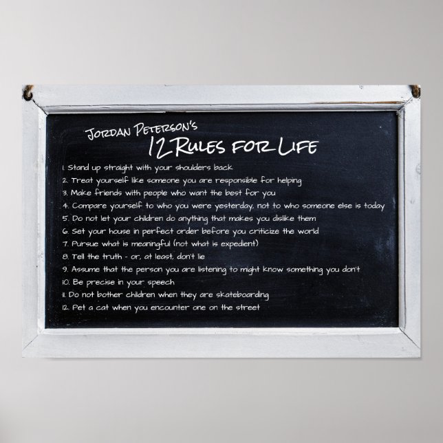 Jordan Peterson's 12 Rules for Life Motivational Poster (Front)