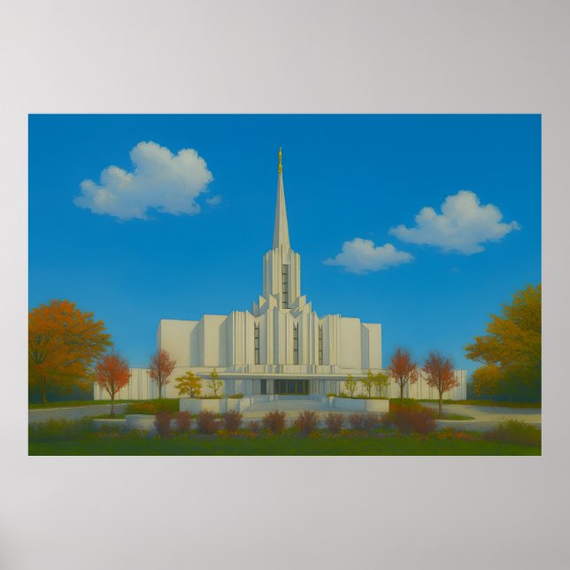 Jordan River Utah Temple Painting™ LDS Art Poster (Front)