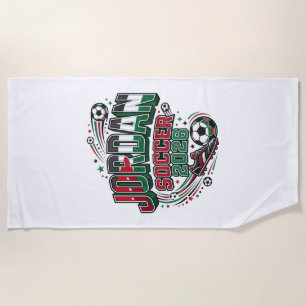 Jordan Soccer 2026 Soccer Bold Country Typography Beach Towel