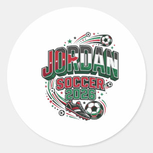 Jordan Soccer 2026 Soccer Bold Country Typography Classic Round Sticker